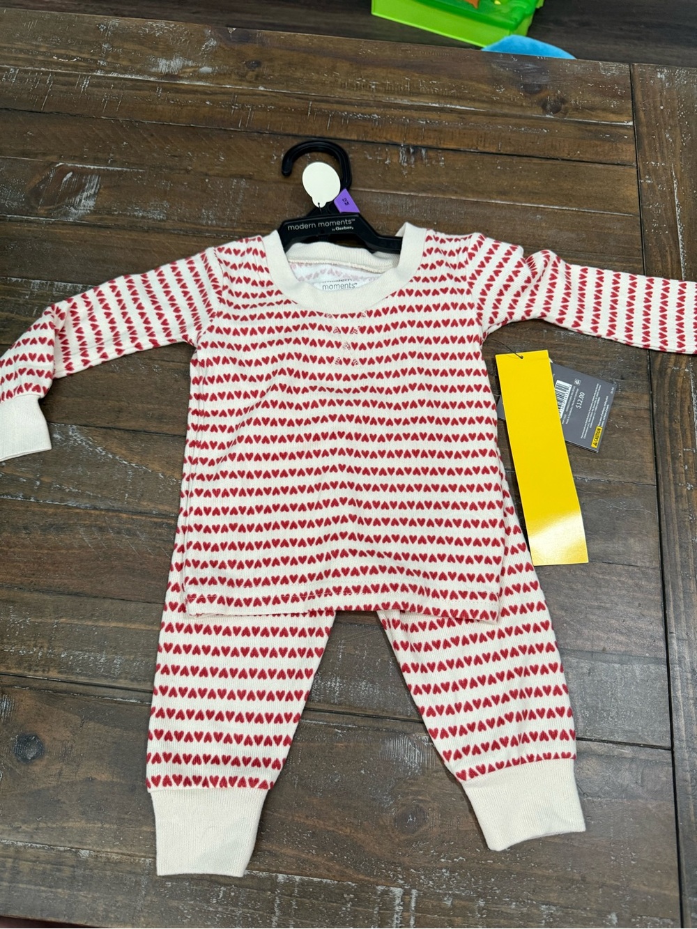 Modern Moments Kids Red Heart Pattern Pajama Set